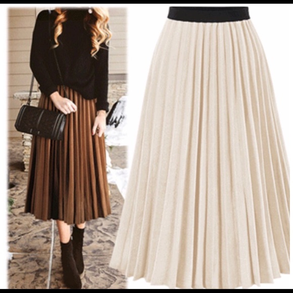 High Waist Formal Long Maxi Pleated Skirts Women - Picture 1 of 3